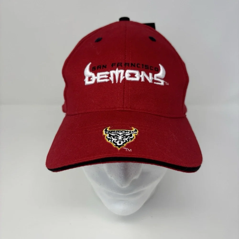 NWT San‎ Francisco Demons XFL Adjustable Strap Hat Drew Pearson Red Cap